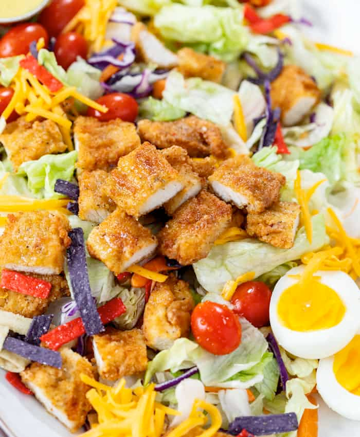 Mixed Salad with Fried Chicken Strips